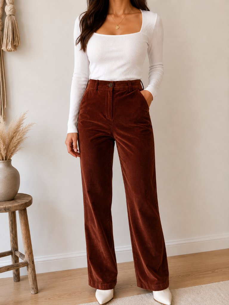 Wilfred By Aritzia Velvet High Rise Pants